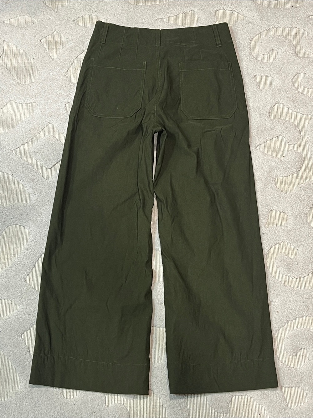 Anthropologie Maeve Womens 29 Colette Wide Leg Pants Olive Green Linen Viscose - Picture 4 of 9